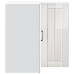 Berkfield Home Kitchen Wall Corner Cabinet Lucca High Gloss White Engineered Wood - thumbnail 6