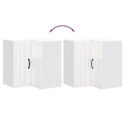 Berkfield Home Kitchen Wall Corner Cabinet Lucca High Gloss White Engineered Wood - thumbnail 8