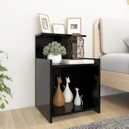 Berkfield Home Bed Cabinet Black 40x35x60 cm Engineered Wood - Size: 40 x 35 x 60 cm - thumbnail 1