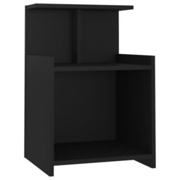 Berkfield Home Bed Cabinet Black 40x35x60 cm Engineered Wood - Size: 40 x 35 x 60 cm - thumbnail 2