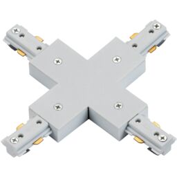 Loops Commercial Track Lighting Cross X-Connector - 182 x 182mm - White Pc Rail System - thumbnail 1
