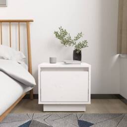 Berkfield Home Elegant Bedside Cabinets 2 pcs White 35x34x32 cm Solid Wood Pine - Size: 35 x 34 x 32 cm - thumbnail 1