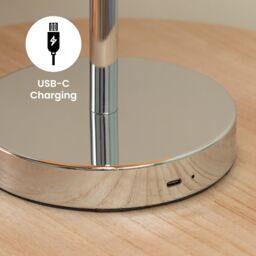 ValueLights Travis Orange Rechargeable LED Portable Touch Table Lamp - thumbnail 3