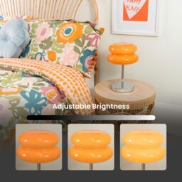 ValueLights Travis Orange Rechargeable LED Portable Touch Table Lamp - thumbnail 4