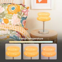ValueLights Travis Orange Rechargeable LED Portable Touch Table Lamp - thumbnail 5