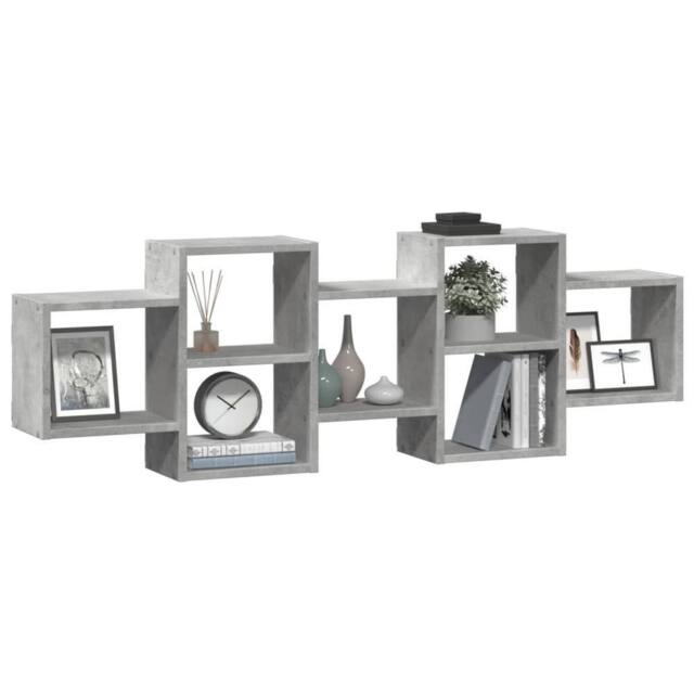 Berkfield Home Wall Shelf Concrete Grey 129x18x42 cm Engineered Wood - Size: 129 x 18 x 42 cm - image 1