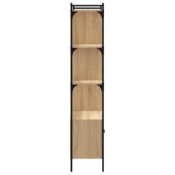 Berkfield Home Bookcase with Doors Sonoma Oak 76.5x30x154.5 cm Engineered Wood in Brown - thumbnail 6