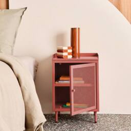 sweeek Industrial metal bedside table with 1 door (set of 2) in Terracotta - thumbnail 7