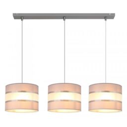 Netlighting Helen Straight Bar Pendant Ceiling Light Ecru Gold White 65cm in Beige - thumbnail 2