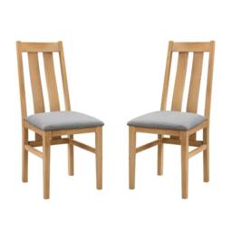 Cheshire Tavira Elegant Dining Chairs - Set of 2 in Light Oak - thumbnail 1