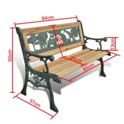 Berkfield Home Children Garden Bench 84 cm Wood in Brown - thumbnail 5