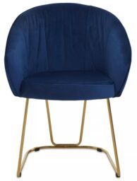 Orsina Elegant Midnight Velvet Dining Chair, Comfortable Chair For Dining Table, Modern Design Outdoor Dining Chair in Blue