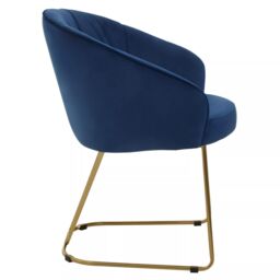 Orsina Elegant Midnight Velvet Dining Chair, Comfortable Chair For Dining Table, Modern Design Outdoor Dining Chair in Blue - thumbnail 3