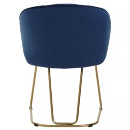 Orsina Elegant Midnight Velvet Dining Chair, Comfortable Chair For Dining Table, Modern Design Outdoor Dining Chair in Blue - thumbnail 4