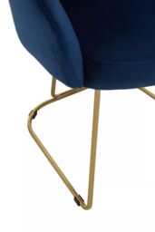Orsina Elegant Midnight Velvet Dining Chair, Comfortable Chair For Dining Table, Modern Design Outdoor Dining Chair in Blue - thumbnail 6