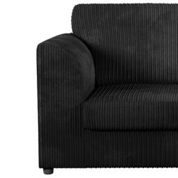 Furnishings For Less UK Luxor Jumbo Cord 3 + 2 Fabric Sofa Suite - Fullback in Black - thumbnail 5