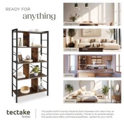 tectake Standing Shelf Charleston 75.5X30X155Cm in Brown - Size: 75.5X30X155 cm - thumbnail 7
