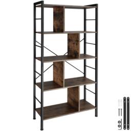 tectake Standing Shelf Charleston 75.5X30X155Cm in Brown - Size: 75.5X30X155 cm - thumbnail 1