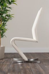 FurnitureboxUK Santorini Brown Wood Effect Dining Table & 6 Willow Chairs in Off-White - thumbnail 9