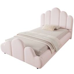 BTM 3FT Velvet Petal Bed Cloud Footboard 90x190 Blush Pink - Size: Single - thumbnail 7