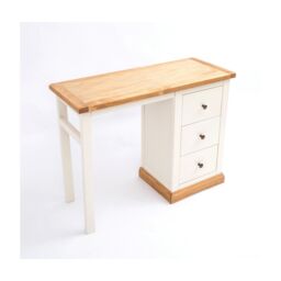 Cabinet Bits Trevi 3 Drawer Desk - Dressing Table Brass Knob in Off-White - thumbnail 3