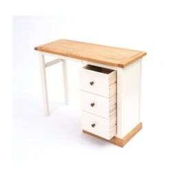 Cabinet Bits Trevi 3 Drawer Desk - Dressing Table Brass Knob in Off-White - thumbnail 4