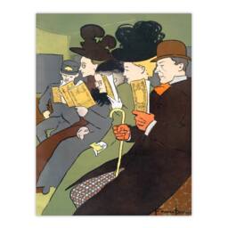 Artery8 Edward Penfield Framed Wall Art People Reading Magazine on Train - Size: A4 - thumbnail 3