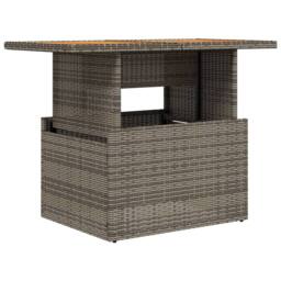Berkfield Home Garden Table Grey 100x55x73 cm Poly Rattan & Acacia Wood - Size: 100 x 55 x 73 cm - thumbnail 1
