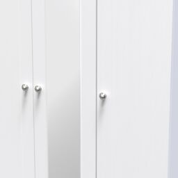 Ready Assembled 2 U Cumbria Tall Triple Mirror Wardrobe (Ready Assembled) in White - Size: Large - thumbnail 5