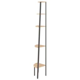 Berkfield Home 5-Tier Corner Shelf Light Brown & Black 45.5x31.5x180 cm - thumbnail 4