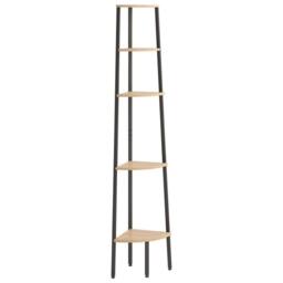 Berkfield Home 5-Tier Corner Shelf Light Brown & Black 45.5x31.5x180 cm - thumbnail 1