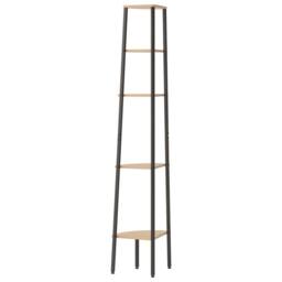 Berkfield Home 5-Tier Corner Shelf Light Brown & Black 45.5x31.5x180 cm - thumbnail 5