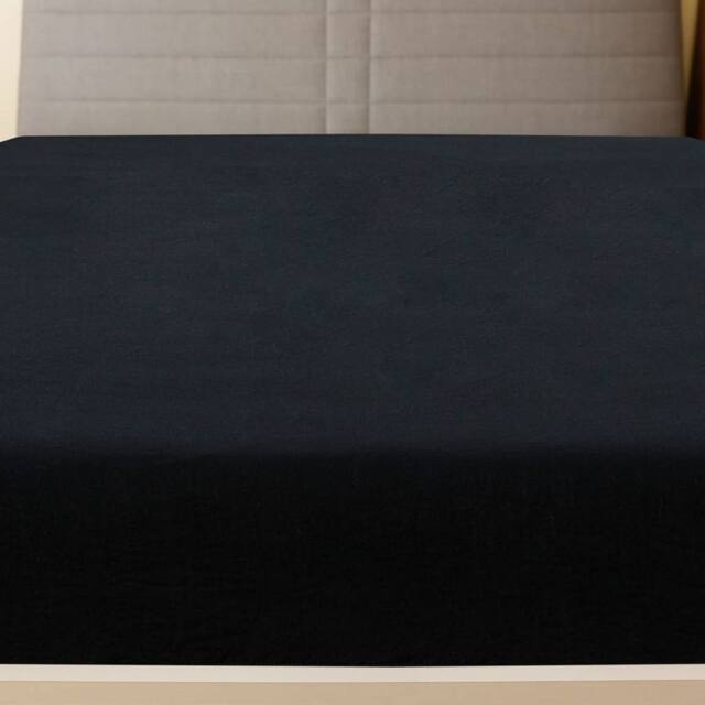 Berkfield Home Jersey Fitted Sheets 2 pcs Black 140x200 cm Cotton - image 1
