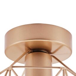 Happy Homewares Vintage Industrial Ceiling Lighting Fitting with Wire Cage Design in Gold - thumbnail 4