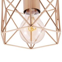 Happy Homewares Vintage Industrial Ceiling Lighting Fitting with Wire Cage Design in Gold - thumbnail 3