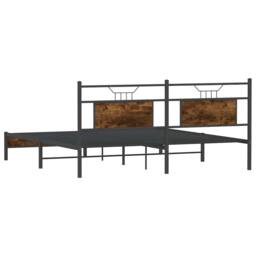Berkfield Home Decorative Bed Frame without Mattress Smoked Oak 183x203 cm Engin in Brown - thumbnail 8
