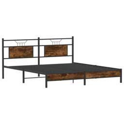 Berkfield Home Decorative Bed Frame without Mattress Smoked Oak 183x203 cm Engin in Brown - thumbnail 5