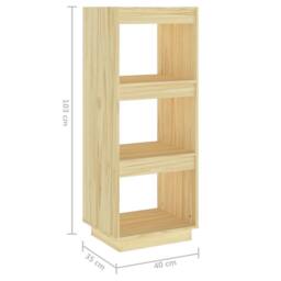 Berkfield Home Beautiful Book Cabinet/Room Divider 40x35x103 cm Solid Pinewood in Light Brown - Size: 40 x 35 x 103 cm - thumbnail 8