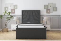 "Sloomy Somerset Dumfries Frame-Mattress - 50"" Upholstered Headboard in Dark Grey - Size: King" - thumbnail 1