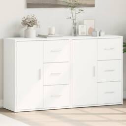 Berkfield Home Sideboards 2 pcs White 60x31x70 cm Engineered Wood - Size: 60 x 31 x 70 cm - thumbnail 2