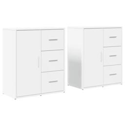 Berkfield Home Sideboards 2 pcs White 60x31x70 cm Engineered Wood - Size: 60 x 31 x 70 cm - thumbnail 1