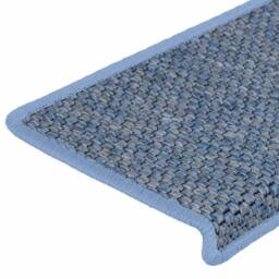 Berkfield Home Stair Mats Self-adhesive Sisal-Look 15 pcs 65x21x4 cm Blue - Size: Medium - thumbnail 7