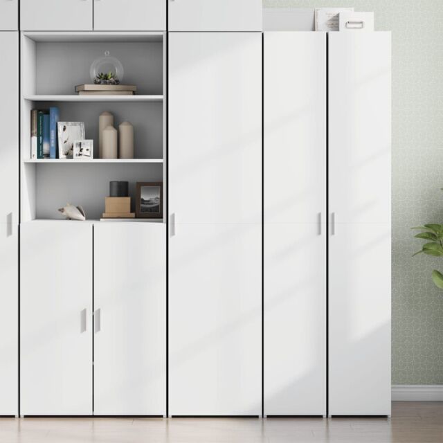 Berkfield Home Highboard White 45x42.5x185 cm Engineered Wood - image 1