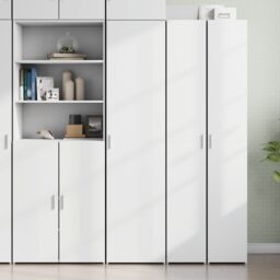 Berkfield Home Highboard White 45x42.5x185 cm Engineered Wood - thumbnail 1