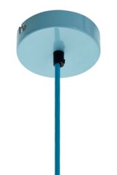 Orsina Modern Pastel Blue Pendant Light, Open Frame Hanging Lamp With Exposed Bulb Design, Compact Ceiling Fixture - thumbnail 6