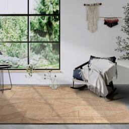 THE RUGS Villeroy & Boch 1906 Wool Rug Ursule Handwoven High Low Pile in Beige - Size: 190 cm x 280 cm - thumbnail 7