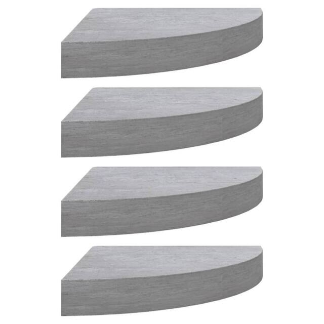 Berkfield Home Wall Corner Shelves 4 pcs Concrete Grey 35x35x3.8 cm MDF - image 1