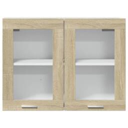 Berkfield Home Hanging Glass Cabinet Lyon Sonoma Oak 80x31x60 cm Engineered Wood in Brown - Size: 80 x 31 x 60 cm - thumbnail 5