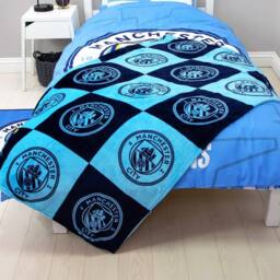 Manchester City FC Fleece Checkered Blanket in Mid Navy - Size: Crib - thumbnail 3