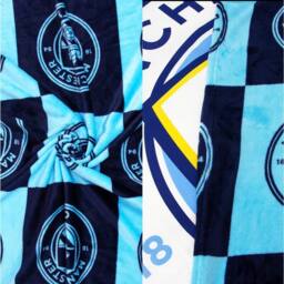 Manchester City FC Fleece Checkered Blanket in Mid Navy - Size: Crib - thumbnail 2